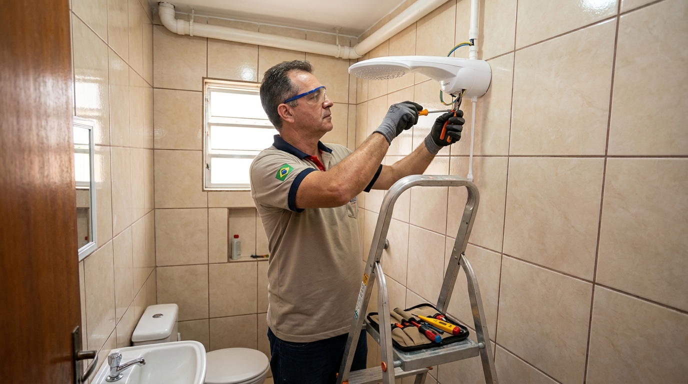Substituição de Chuveiro Antigo no Serrano, Caxias do Sul‑RS